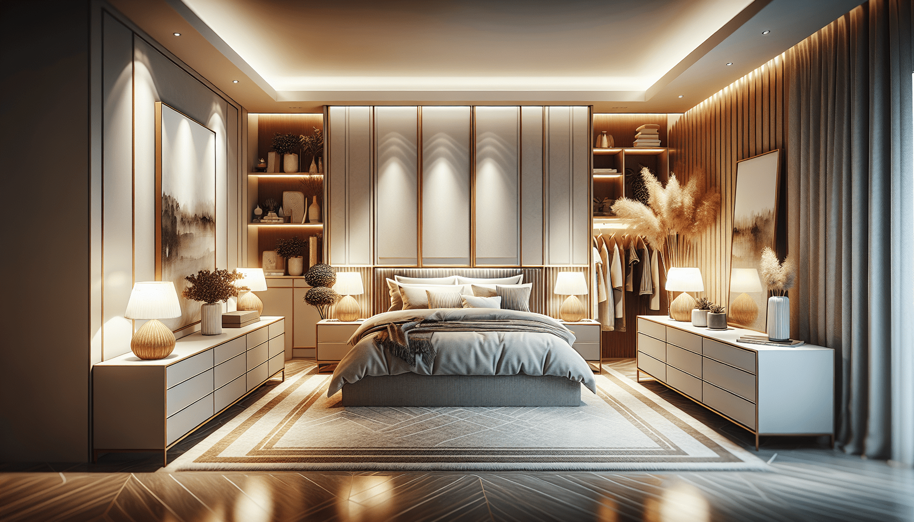 Illustration of a functional double bedroom layout.