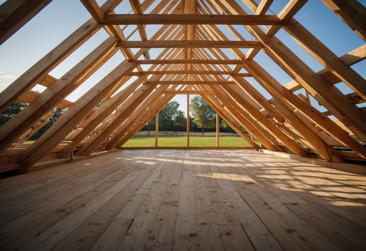 A truss attic with economic considerations, featuring cost-efficient materials and construction techniques for a practical and functional design